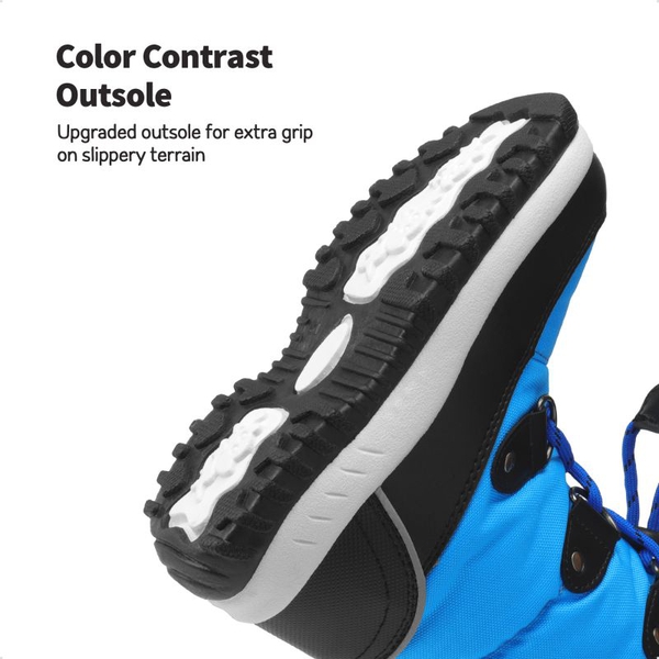 Kids Camouflage Slip Resistant Snow Boots - ROYAL BLUE - 3